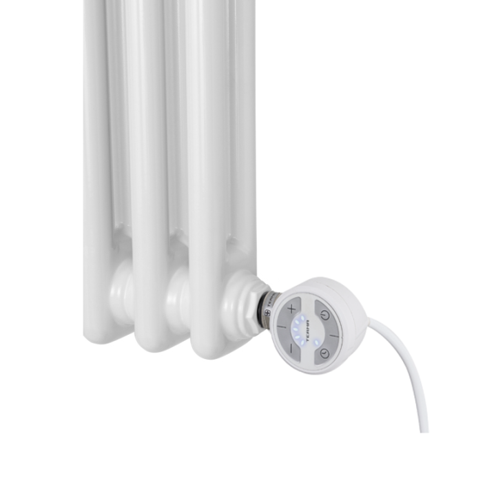 Grzejnik dekoracyjny elektryczny poziomy CL3E 575x695 biały, grzałka z prawej strony
