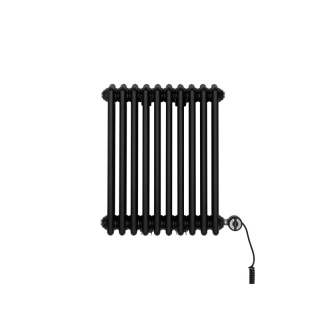 Grzejnik dekoracyjny elektryczny poziomy CL3E 575x470 czarny, grzałka z prawej strony