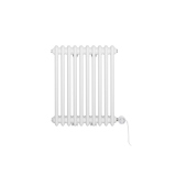 Grzejnik dekoracyjny elektryczny poziomy CL3E 575x470 biały, grzałka z prawej strony