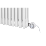 Grzejnik dekoracyjny elektryczny poziomy CL3E 575x470 biały, grzałka z prawej strony