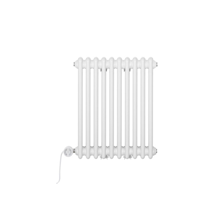 Grzejnik dekoracyjny elektryczny poziomy CL3E 575x470 biały, grzałka z lewej strony