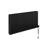 Grzejnik dekoracyjny elektryczny poziomy Nomad 600x1170 czarny, grzałka z prawej strony