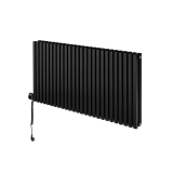 Grzejnik dekoracyjny elektryczny poziomy Nomad 600x1170 czarny, grzałka z lewej strony