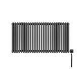 Grzejnik dekoracyjny elektryczny poziomy Nomad 600x1170 grafit, grzałka z prawej strony