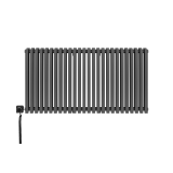 Grzejnik dekoracyjny elektryczny poziomy Nomad 600x1170 grafit, grzałka z lewej strony