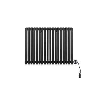 Grzejnik dekoracyjny elektryczny poziomy Nomad 600x810 czarny, grzałka z prawej strony