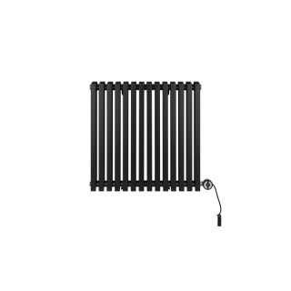 Grzejnik dekoracyjny elektryczny poziomy Nomad 600x630 czarny, grzałka z prawej strony