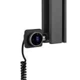 Grzejnik dekoracyjny elektryczny poziomy Judy 600x1062 grafit, grzałka z lewej strony