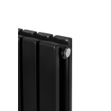 Grzejnik dekoracyjny elektryczny poziomy Judy 600x1298 czarny, grzałka z lewej strony