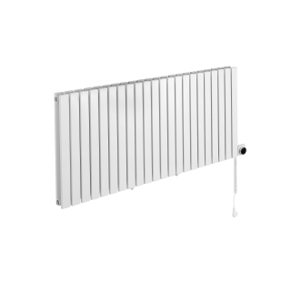 Grzejnik dekoracyjny elektryczny poziomy Judy 600x1298 biały, grzałka z prawej strony