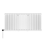 Grzejnik dekoracyjny elektryczny poziomy Judy 600x1298 biały, grzałka z lewej strony