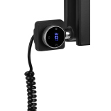 Grzejnik dekoracyjny elektryczny poziomy Judy 600x1298 czarny, grzałka z prawej strony