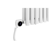 Grzejnik dekoracyjny elektryczny poziomy Gilda 600x1062 biały, grzałka z prawej strony