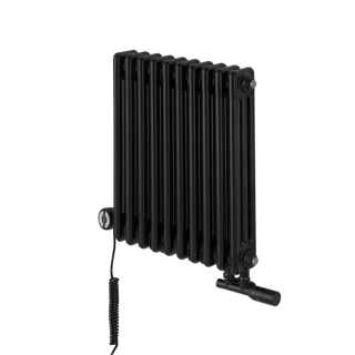 Grzejnik dekoracyjny hybrydowy poziomy CL3E 575x470 czarny MOA