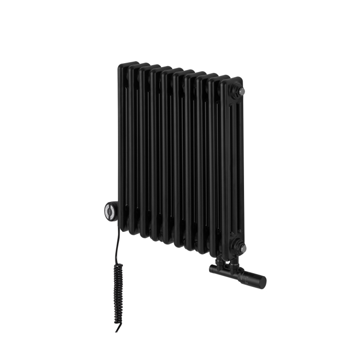 Grzejnik dekoracyjny hybrydowy poziomy CL3E 575x470 czarny MOA