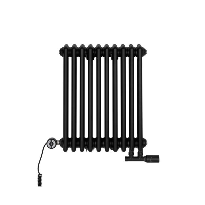 Grzejnik dekoracyjny hybrydowy poziomy CL3E 575x470 czarny MOA