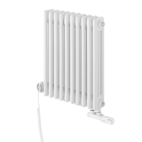 Grzejnik dekoracyjny hybrydowy poziomy CL3E 575x470 biały MOA