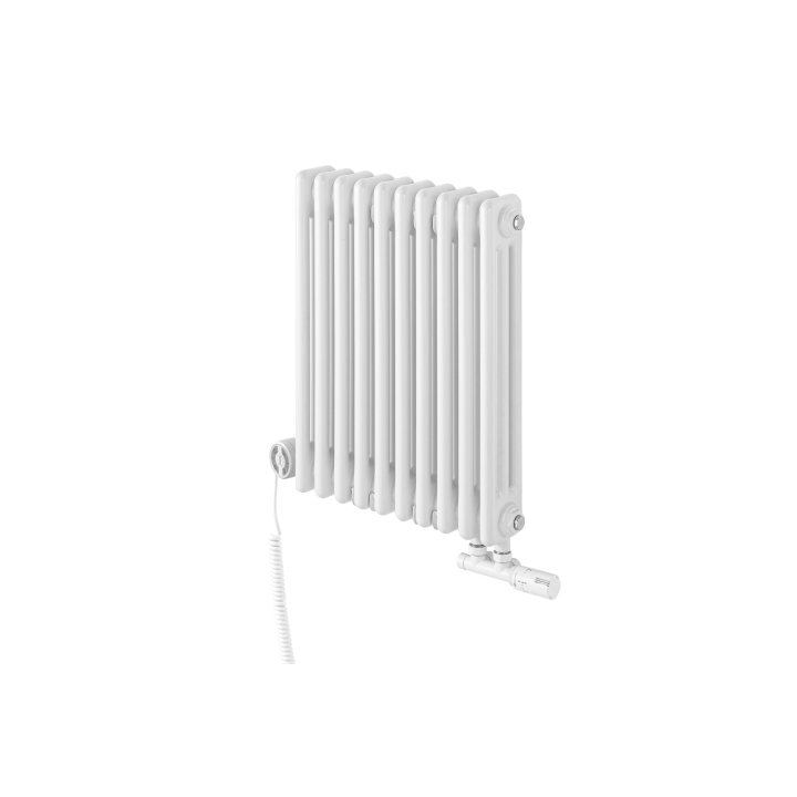 Grzejnik dekoracyjny hybrydowy poziomy CL3E 575x470 biały MOA