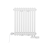 Grzejnik dekoracyjny hybrydowy poziomy CL3E 575x470 biały MOA