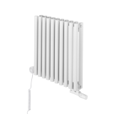 Grzejnik dekoracyjny hybrydowy poziomy Gilda 600x590 biały MOA