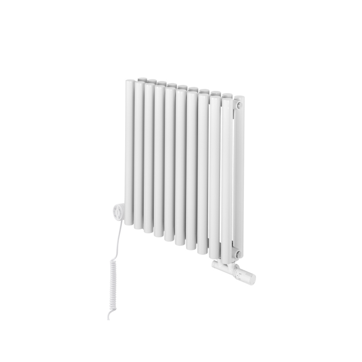 Grzejnik dekoracyjny hybrydowy poziomy Gilda 600x590 biały MOA