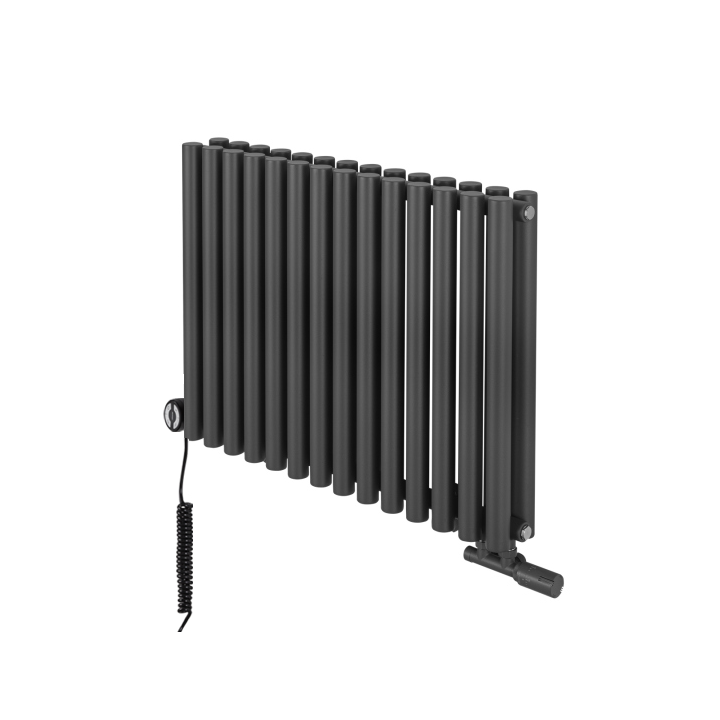 Grzejnik dekoracyjny hybrydowy poziomy Gilda 600x826 grafit MOA