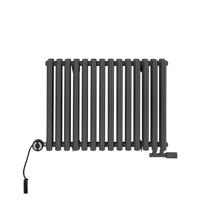 Grzejnik dekoracyjny hybrydowy poziomy Gilda 600x826 grafit MOA