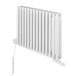 Grzejnik dekoracyjny hybrydowy poziomy Gilda 600x826 biały MOA