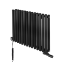 Grzejnik dekoracyjny hybrydowy poziomy Gilda 600x826 czarny MOA