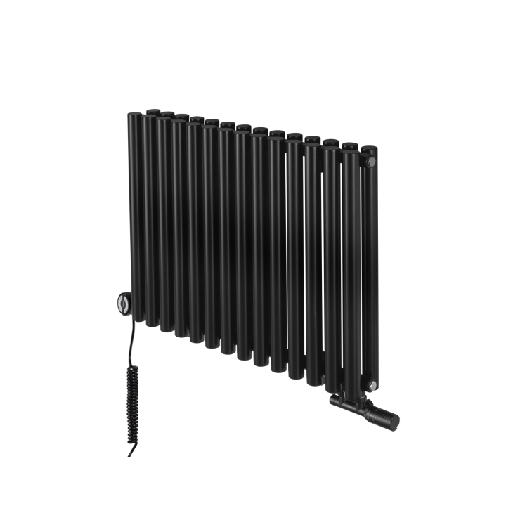 Grzejnik dekoracyjny hybrydowy poziomy Gilda 600x826 czarny MOA