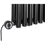 Grzejnik dekoracyjny hybrydowy poziomy Gilda 600x826 czarny MOA