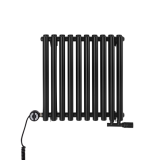 Grzejnik dekoracyjny poziomy Gilda GD2E 600x590 czarny