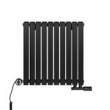 Grzejnik dekoracyjny hybrydowy poziomy Judy 600x590 czarny MOA