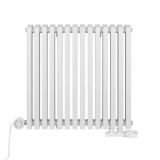 Grzejnik dekoracyjny hybrydowy poziomy Nomad 600x630 biały MOA