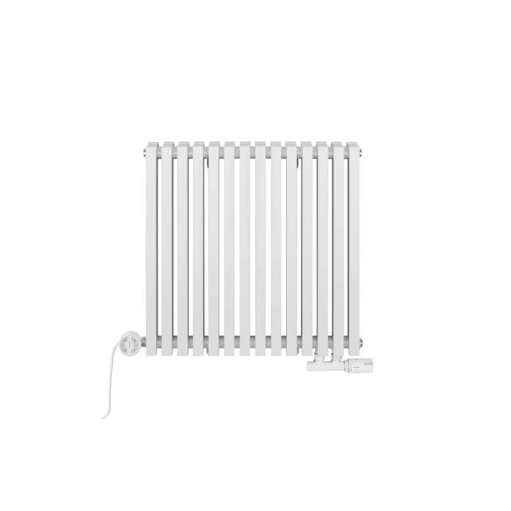 Grzejnik dekoracyjny hybrydowy poziomy Nomad 600x630 biały MOA