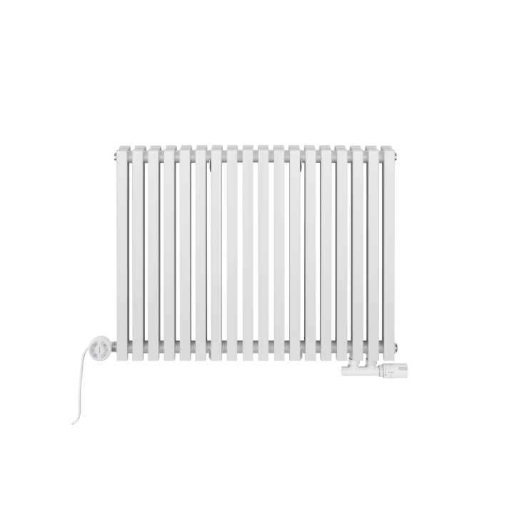 Grzejnik dekoracyjny hybrydowy poziomy Nomad 600x810 biały MOA