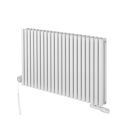 Grzejnik dekoracyjny hybrydowy poziomy Nomad 600x990 biały MOA