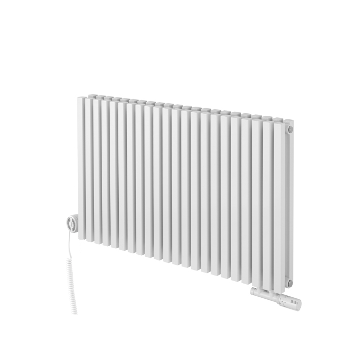 Grzejnik dekoracyjny hybrydowy poziomy Nomad 600x990 biały MOA