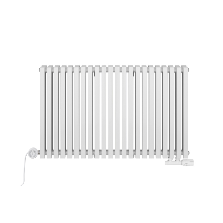 Grzejnik dekoracyjny hybrydowy poziomy Nomad 600x990 biały MOA