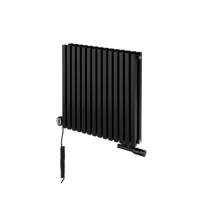 Grzejnik dekoracyjny hybrydowy poziomy Nomad 600x630 czarny MOA