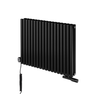 Grzejnik dekoracyjny hybrydowy poziomy Nomad 600x810 czarny MOA