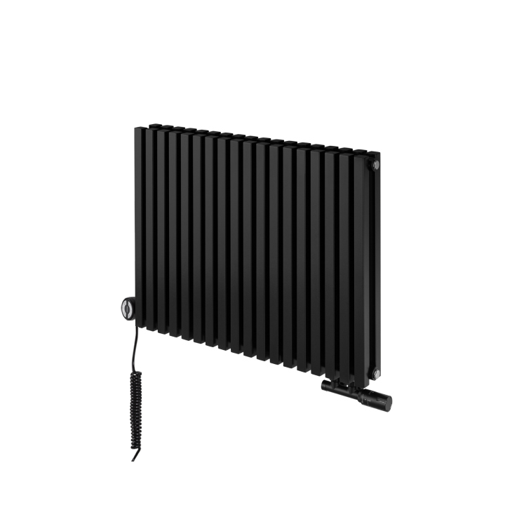 Grzejnik dekoracyjny hybrydowy poziomy Nomad 600x810 czarny MOA