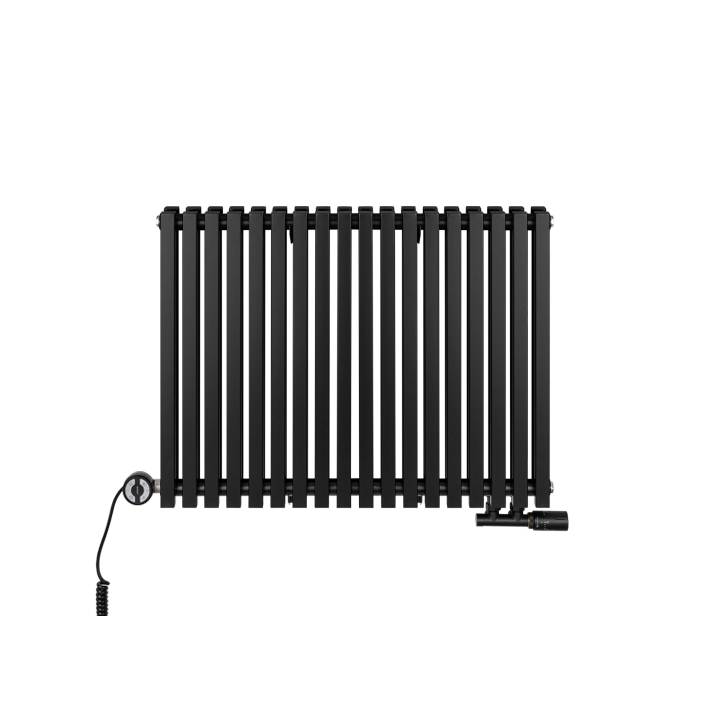 Grzejnik dekoracyjny hybrydowy poziomy Nomad 600x810 czarny MOA