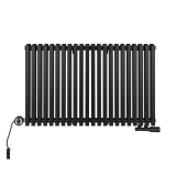 Grzejnik dekoracyjny hybrydowy poziomy Nomad 600x990 czarny MOA