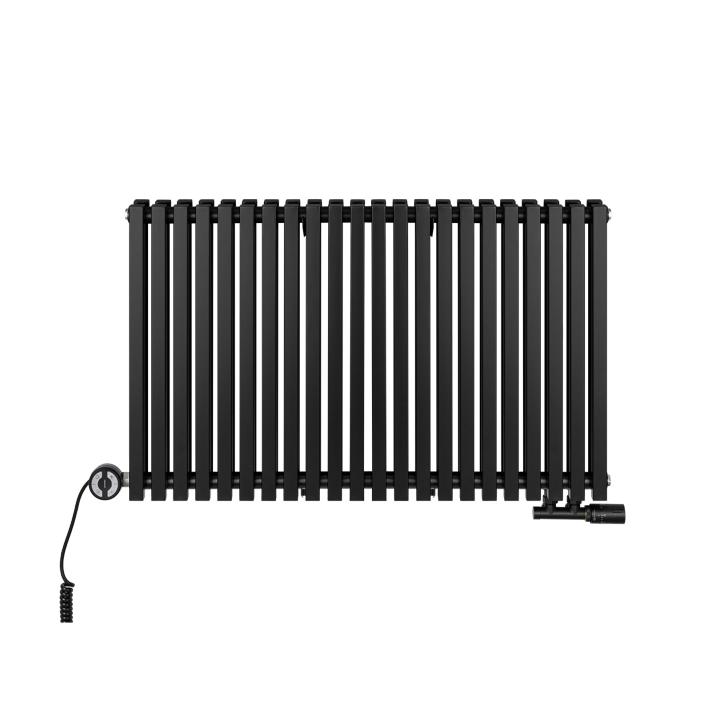 Grzejnik dekoracyjny hybrydowy poziomy Nomad 600x990 czarny MOA