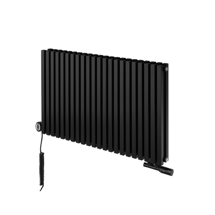 Grzejnik dekoracyjny hybrydowy poziomy Nomad 600x990 czarny MOA