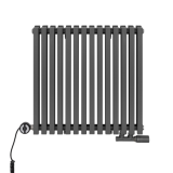 Grzejnik dekoracyjny hybrydowy poziomy Nomad 600x630 grafit MOA