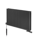 Grzejnik dekoracyjny hybrydowy poziomy Nomad 600x990 grafit MOA