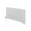 Grzejnik dekoracyjny hybrydowy poziomy Nomad 600x1170 biały SQUARE