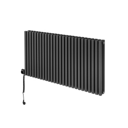Grzejnik dekoracyjny elektryczny poziomy Nomad 600x1170 grafit, grzałka z lewej strony